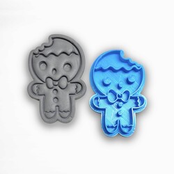 Plastik embosser baskı BITTEN GINGERBREAD; 7,0cm