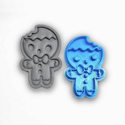Plastik embosser baskı BITTEN GINGERBREAD; 7,0cm - 1