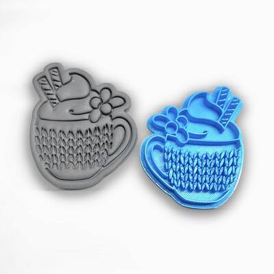 Plastik embosser baskı COZY MUG; 7,0 cm - 1