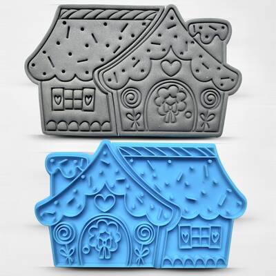3D-plastic embosser GINGER HOUSE - 2 piece; 14 cm - 1