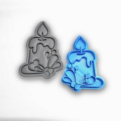 Plastik embosser baskı MERRY CANDLE; 7,0cm - 1