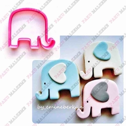 Plastik Kalıp Büyük Fil; 8,5*7,3 cm - 3