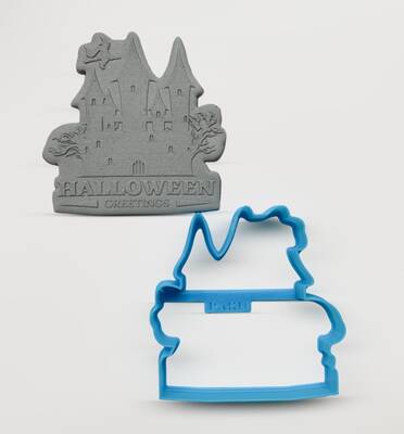 Plastik kalıp HALLOWEEN GREETINGS-2; 7,8*7,8 cm - 1