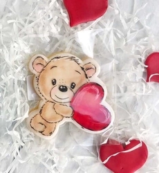 Plastik kalıp Kalp Yastıklı Ayıcık; 8,8*8,1 cm (1)