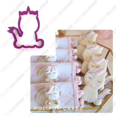 Plastik kalıp Kuyruklu Unicorn; 9,4*7,0 cm - 1