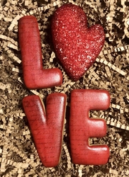 Plastik kalıp  LOVE kutu harfler; 9 cm - 6