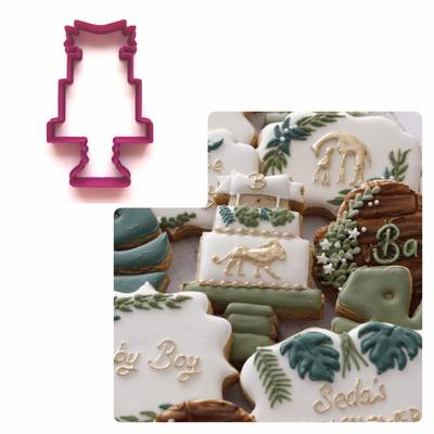 Plastik kalıp Pasta Standı w/banner; 10*6,3 cm - 1