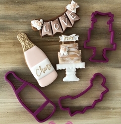 Plastik kalıp Pasta Standı w/banner; 10*6,3 cm - 3