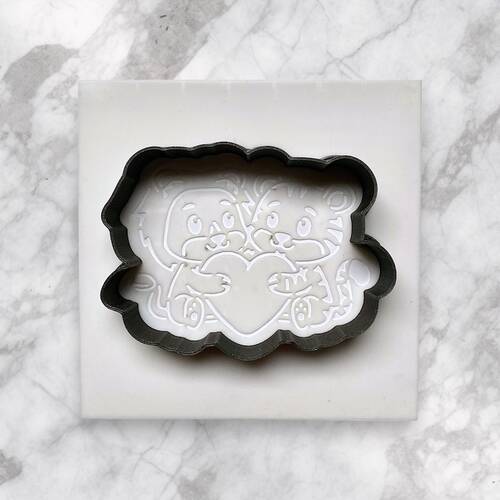 Plastik kalıp Stencil seti PYO Lover Cats; 7 cm - 1