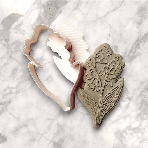 Plastik kesici kalıp LILY OF THE VALLEY-2; 68x36mm - 1