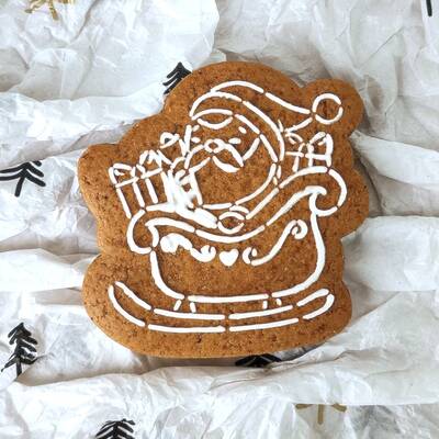 Plastik kesici kalıp SANTA ON SLEIGH; 7 cm - 2