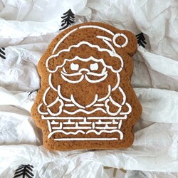 Plastik kesici kalıp SANTA on the CHIMNEY; 7 cm (1)