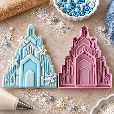 Plastik kesici kalıp ve baskı seti FROZEN CASTLE