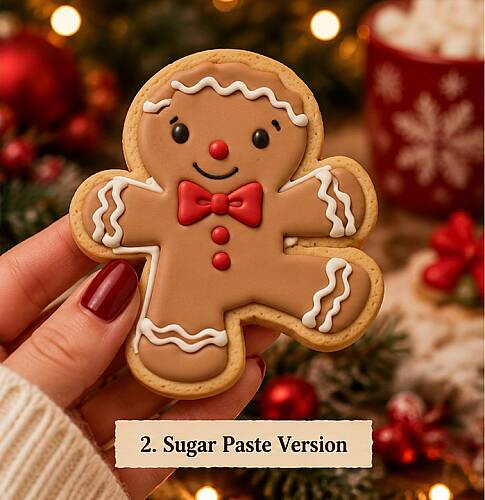 Plastik kesici kalıp ve baskı seti GINGERBREAD BOY - 3