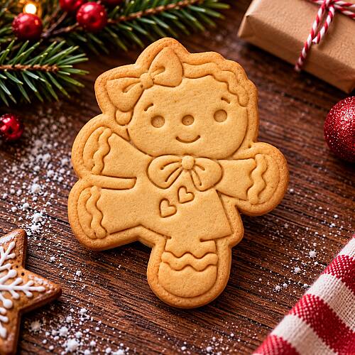 Plastik kesici kalıp ve baskı seti GINGERBREAD GIRL - 3