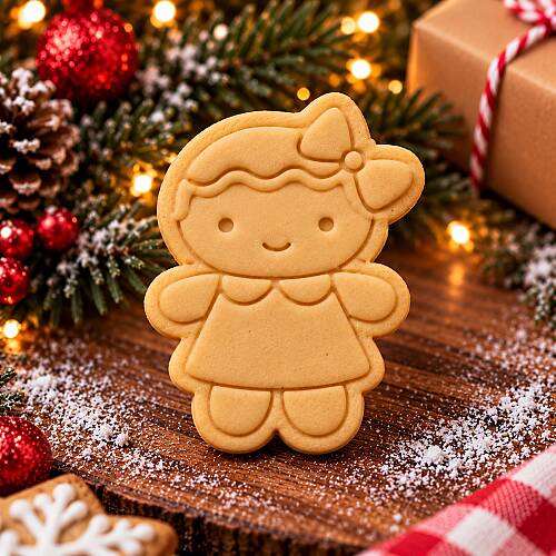 Plastik kesici kalıp ve baskı seti GINGERBREAD WOMAN - 3