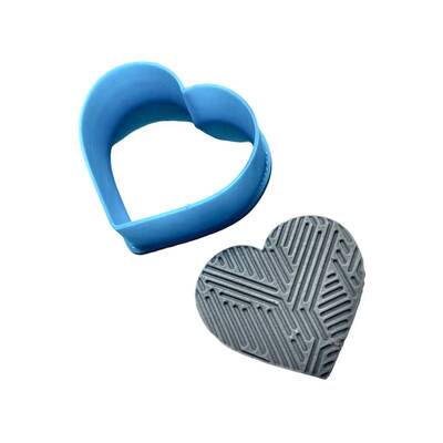 Plastik mini kalıp Flat Heart; 3,4*3,7 cm - 1
