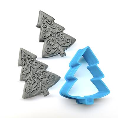 Plastik mini kalıp XMAS TREE-2; 4 cm - 1