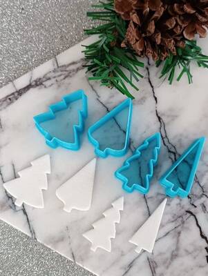 Plastik mini kalıp XMAS TREE-2; 4 cm - 2