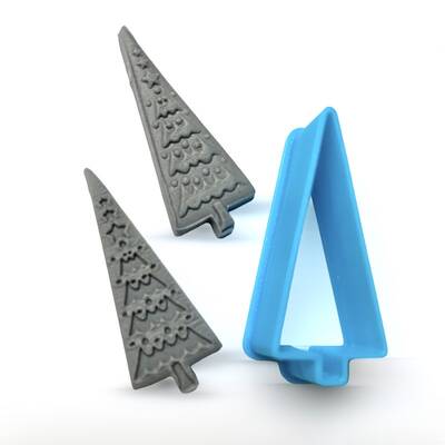 Plastik mini kalıp XMAS TREE-3; 4 cm - 1