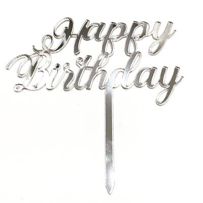 Pleksi pasta süsü HAPPY BIRTHDAY-3 Gümüş;14*16 cm - 1
