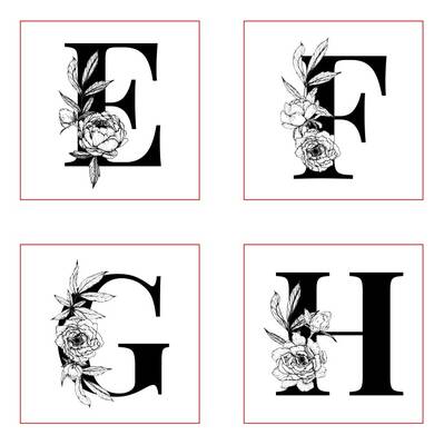 Pop-it acrylic stamp FLORAL ALPHABET FULL SET - 5