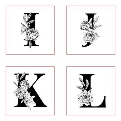 Pop-it acrylic stamp FLORAL ALPHABET FULL SET - 6
