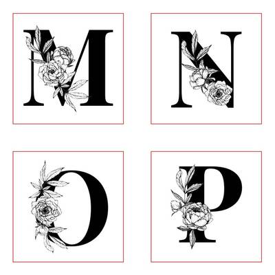 Pop-it acrylic stamp FLORAL ALPHABET FULL SET - 7