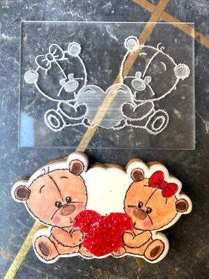 Pop-it stamp kaşe Aşık Ayıcıklar; 11,0*8,0 cm - 2