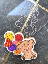 Pop-it stamp kaşe Balonlu Ayıcık; 9,0*9,0 cm - 3