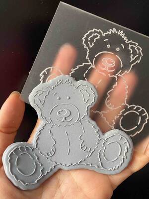 Pop-it stamp kaşe Tüylü Ayıcık; 10,0*8,0 cm - 1