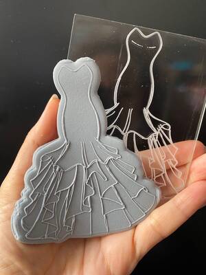 Pop-it stamp kaşe BRIDAL GOWN; 10,0*8,0 cm - 1