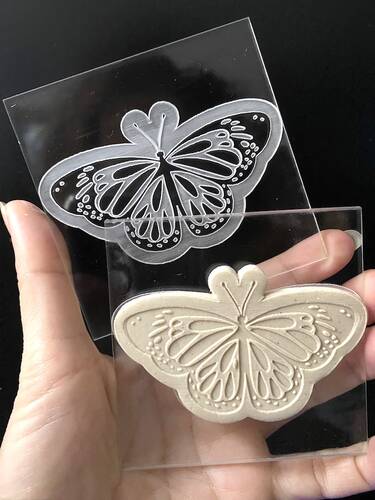 Pop-it stamp kaşe BUTTERFLY; 8x8 cm - 1