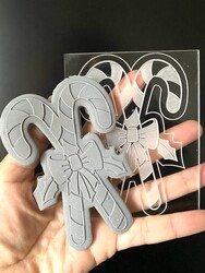 Pop-it stamp kaşe Candy Cane w/Bow; 10,0*8,0 cm