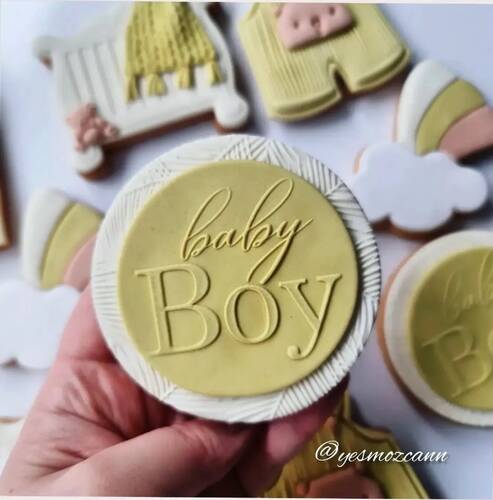 Pop-it stamp kaşe Erkek Bebek; 8,0*8,0 cm - 4