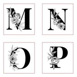 Pop-it stamp kaşe FLORAL ALFABE FULL SET (harf boyu 5,5 cm); 8,0*8,0 cm - 7
