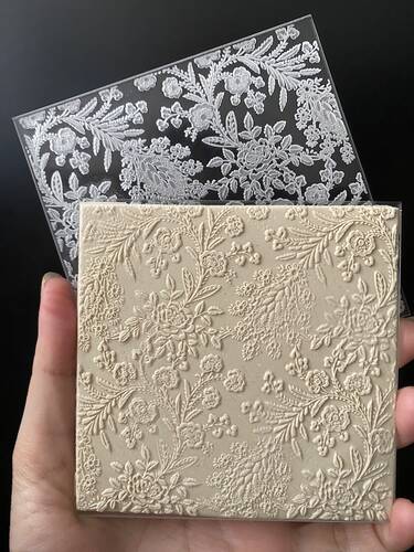 Pop-it stamp kaşe FLORAL EMBROIDERY-3; 10x10 cm - 1