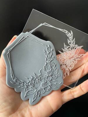Pop-it stamp kaşe FLORAL WREATH-8; 10,0*8,0 cm - 1