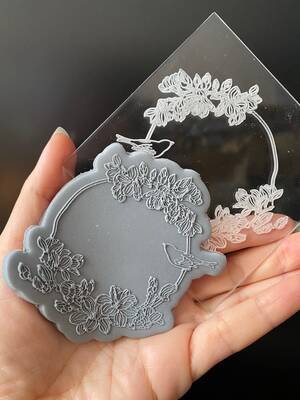 Pop-it stamp kaşe FLORAL WREATH-9; 9,0*9,0 cm - 1