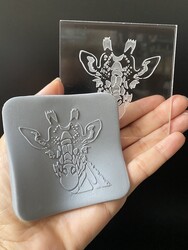 Pop-it stamp kaşe GIRAFFE Zürafa; 8,0*8,0 cm