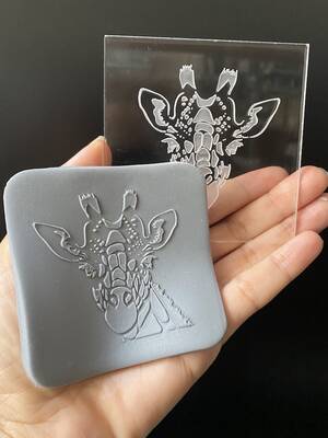 Pop-it stamp kaşe GIRAFFE Zürafa; 8,0*8,0 cm - 1