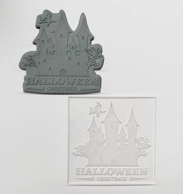 Pop-it acrylic stamp HALLOWEEN GREETINGS-2; 8,0*8,0 cm - 1