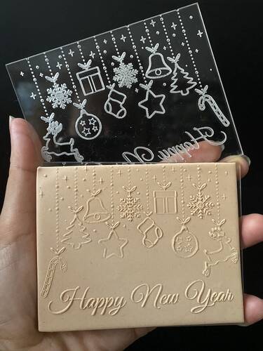 Pop-it stamp kaşe HAPPY NEW YEAR GARLAND;10x8 cm - 1