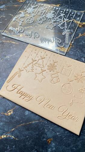 Pop-it stamp kaşe HAPPY NEW YEAR GARLAND;10x8 cm - 2