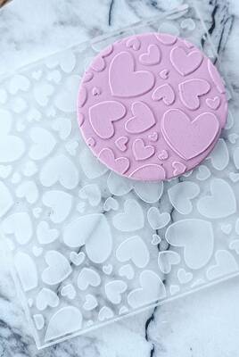 Pop-it acrylic stamp HEARTS BABOL; 10x10 cm - 2