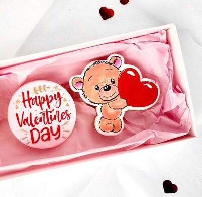 Pop-it stamp kaşe Kalp Yastıklı Ayıcık; 10,0*8,0 cm - 2