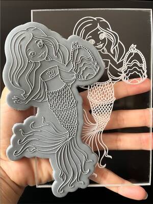Pop-it acrylic stamp MERMAID-XL; 15,0*10,5 cm - 1