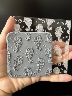 Pop-it stamp kaşe SEAHORSE BACKGROUND; 10,0*10,0 cm - 1