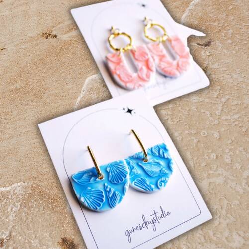Pop-it stamp kaşe SEASHELLS BACKGROUND; 10,0*10,0 cm - 2