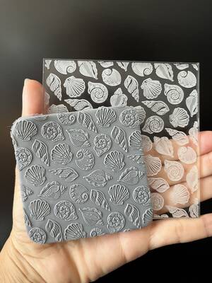 Pop-it stamp kaşe SEASHELLS BACKGROUND; 10,0*10,0 cm - 1